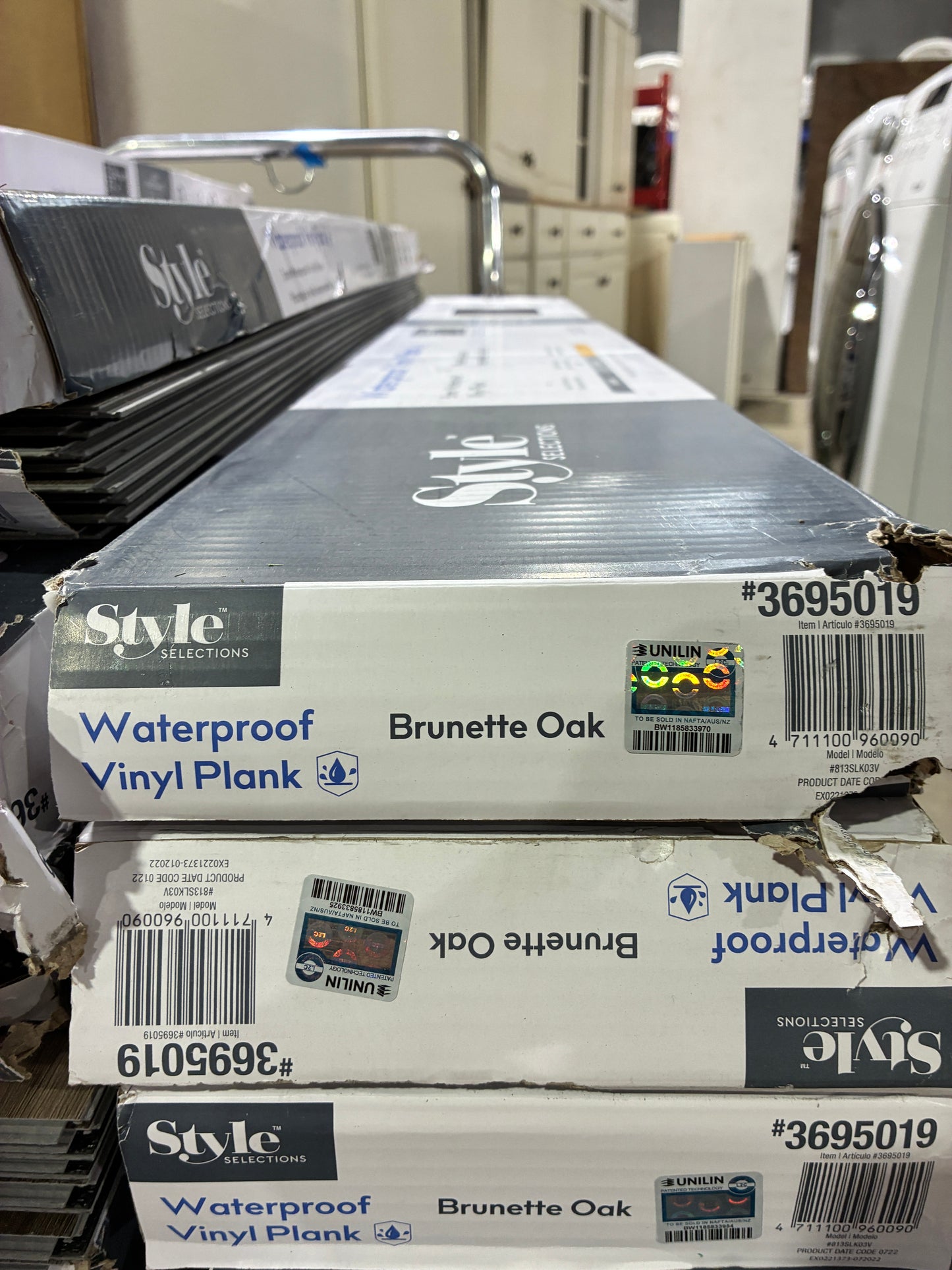 Style Selections Waterproof Vinyl Plank Flooring – Brunette Oak $15 each