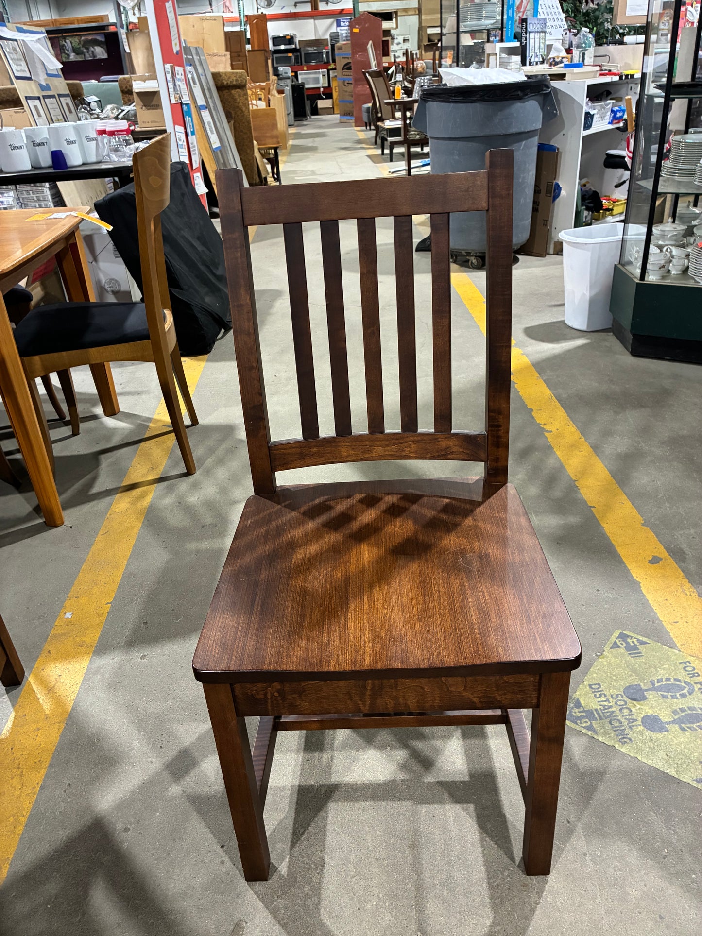 Dark Walnut Dining Table Set with 6 Chairs and Leaf Extension