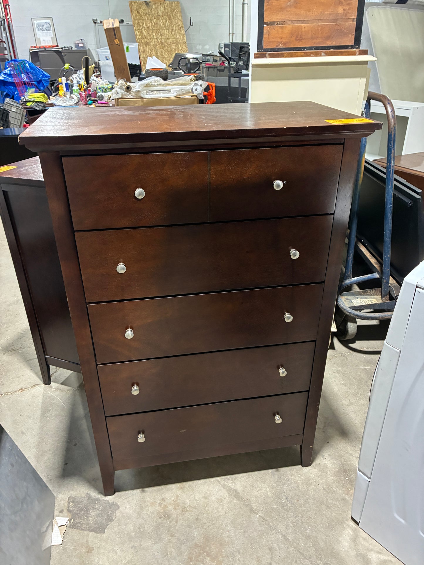Dark Cherry 5-Drawer Chest Dresser