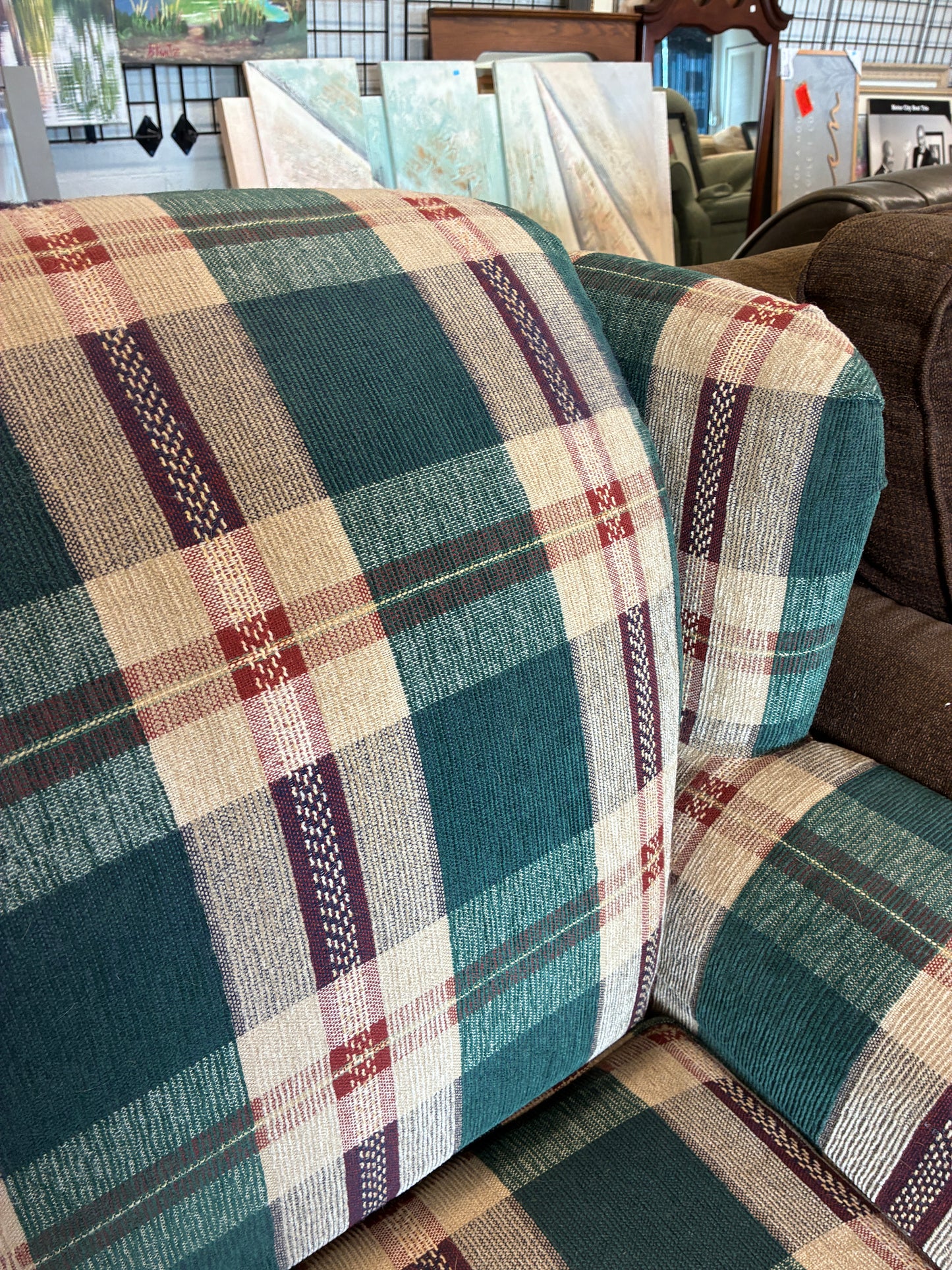 England Plaid Loveseat by La-Z-Boy