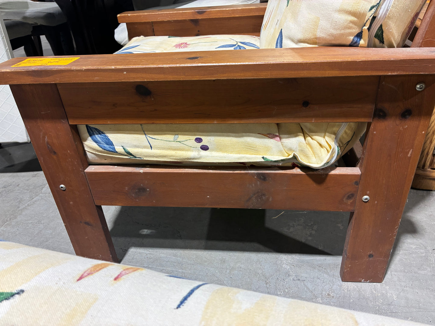 Rustic Wood Frame Accent Chair