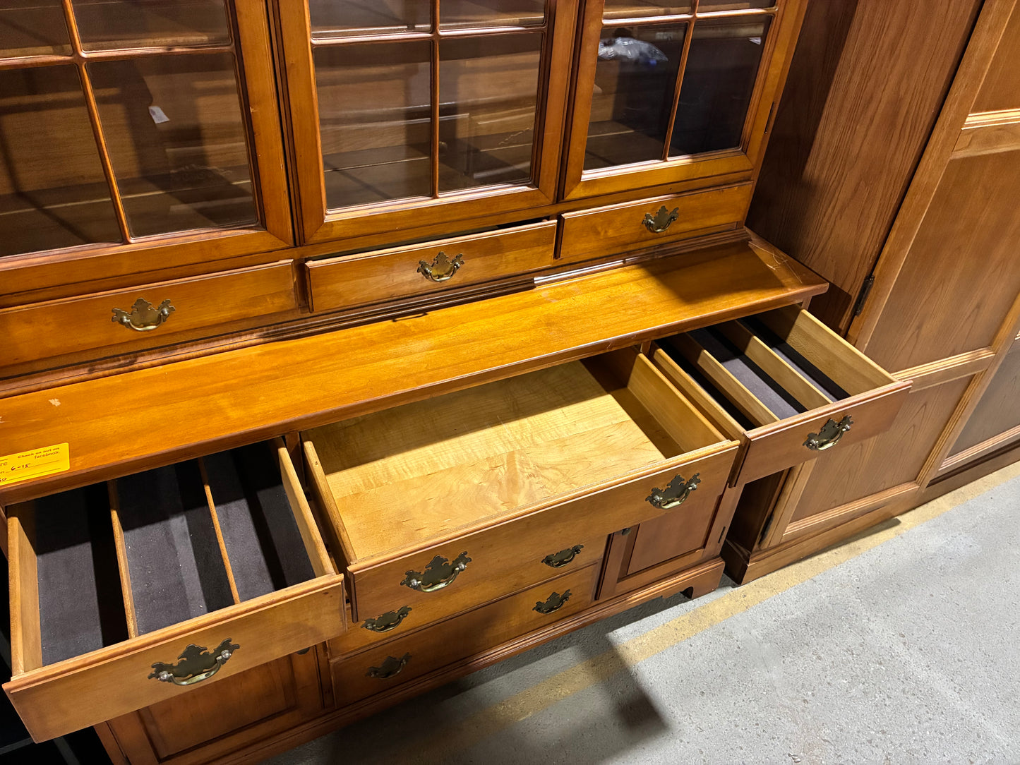 Traditional Cherry Wood China Cabinet & Buffet Hutch