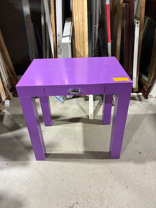 Purple Accent Table with Storage Drawer