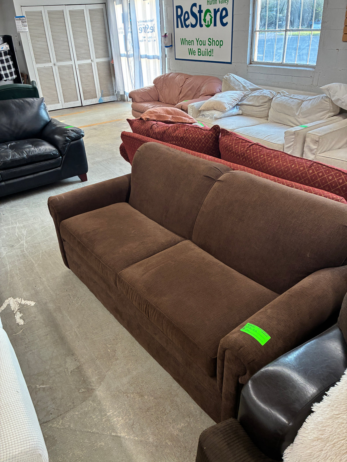 England Furniture Brown Upholstered Sofa