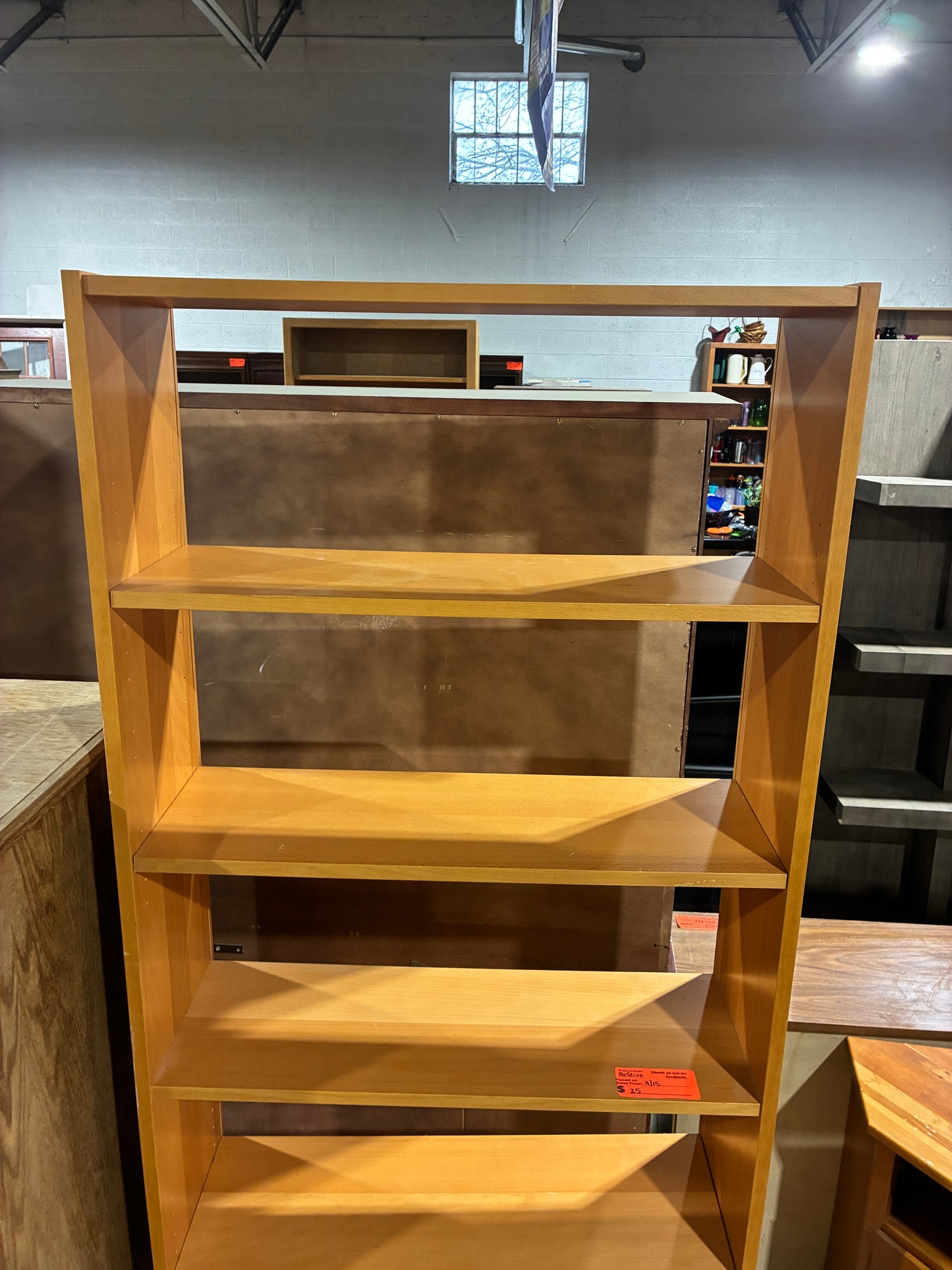Tall Wooden 5-Shelf Bookcase #1