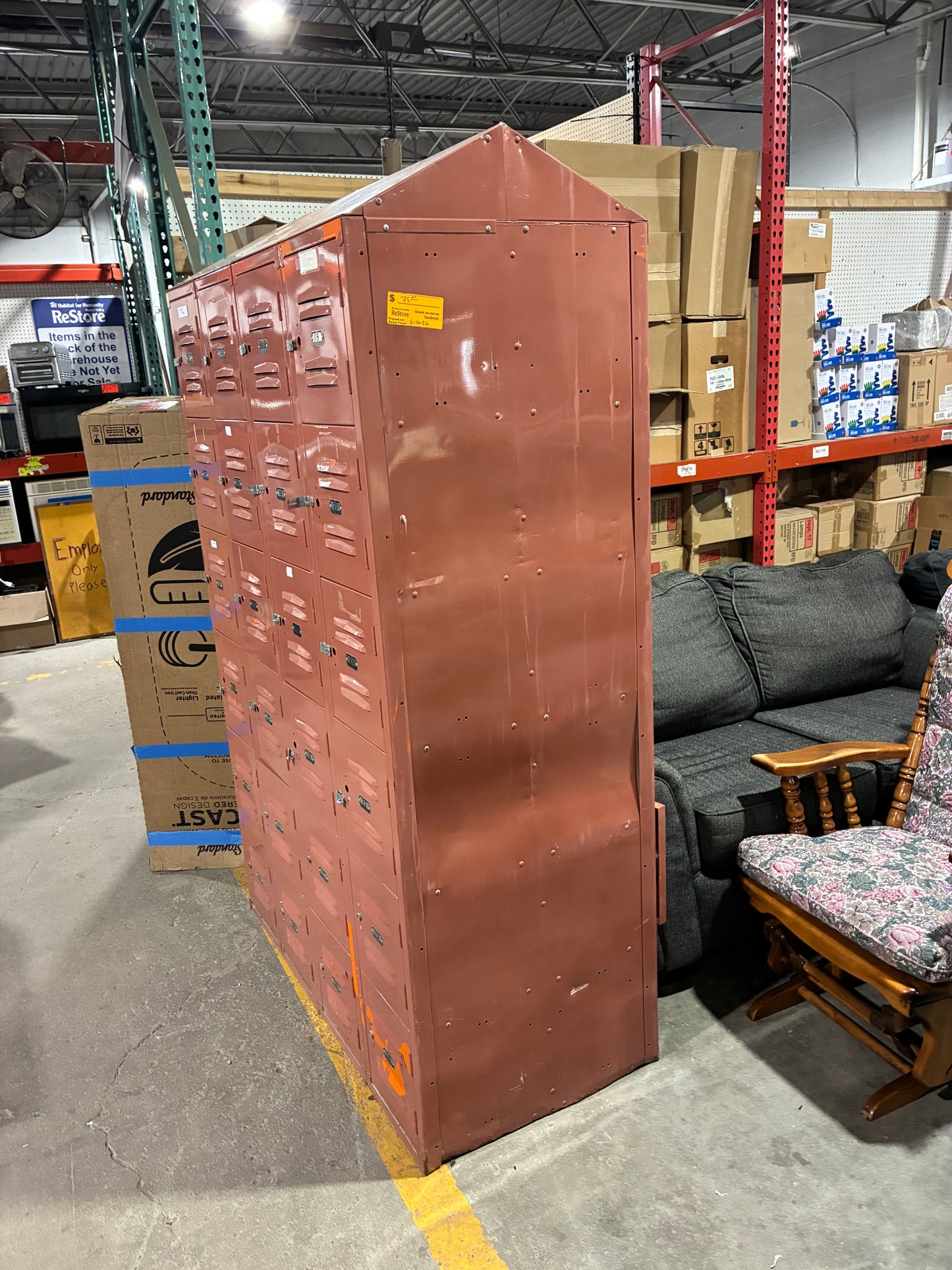 Vintage Industrial Metal Locker Bank