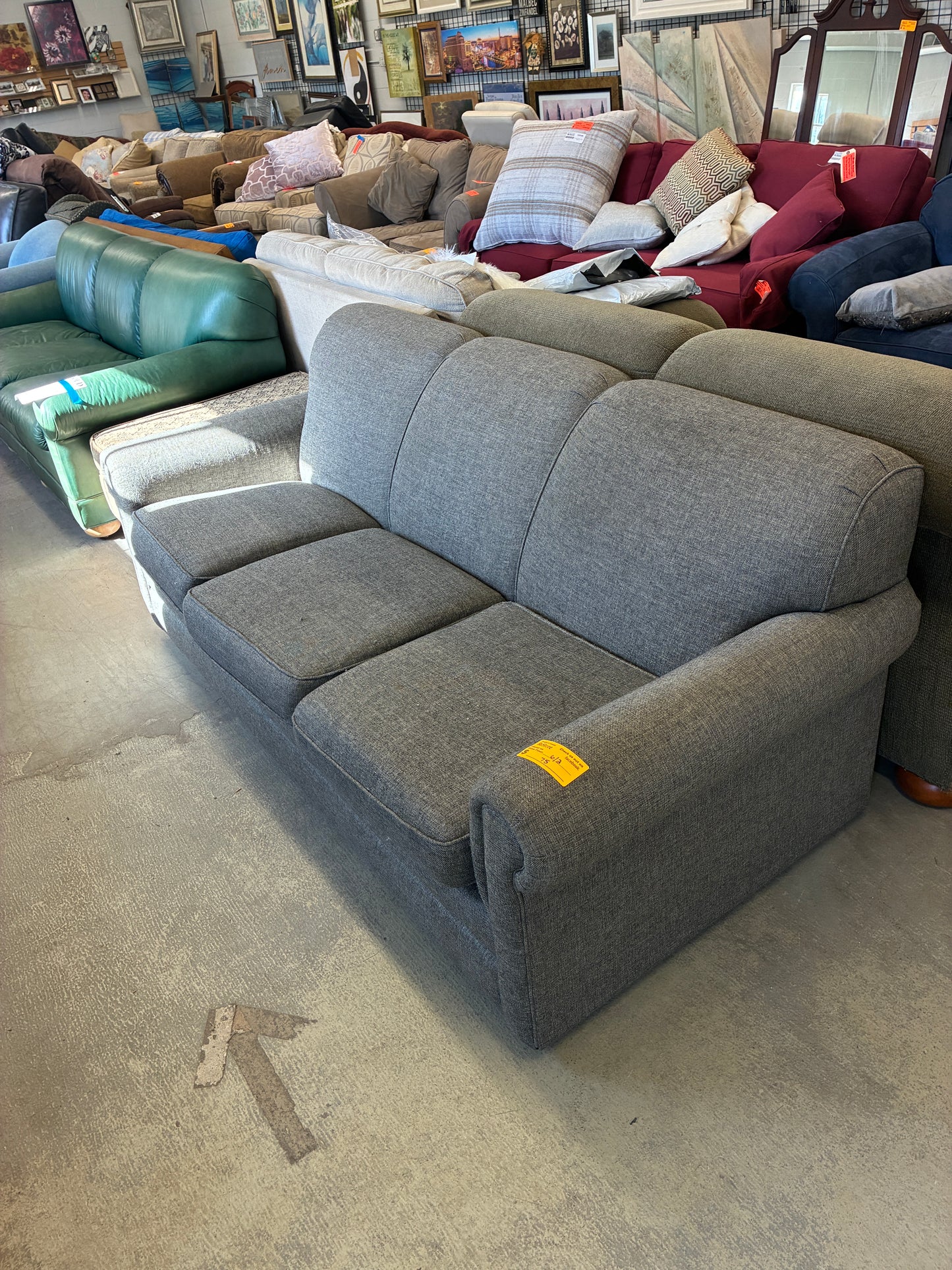Modern Gray Upholstered Sofa