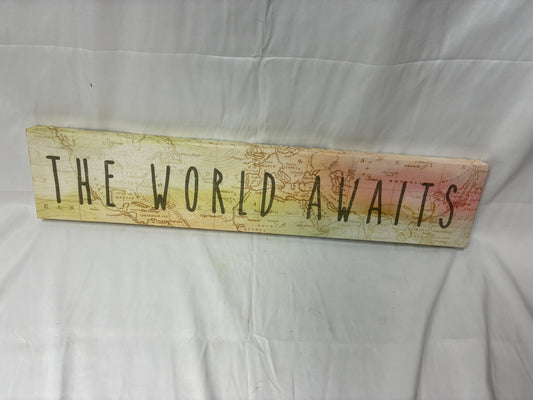 “The World Awaits” Canvas Wall Art (6” x 30”)