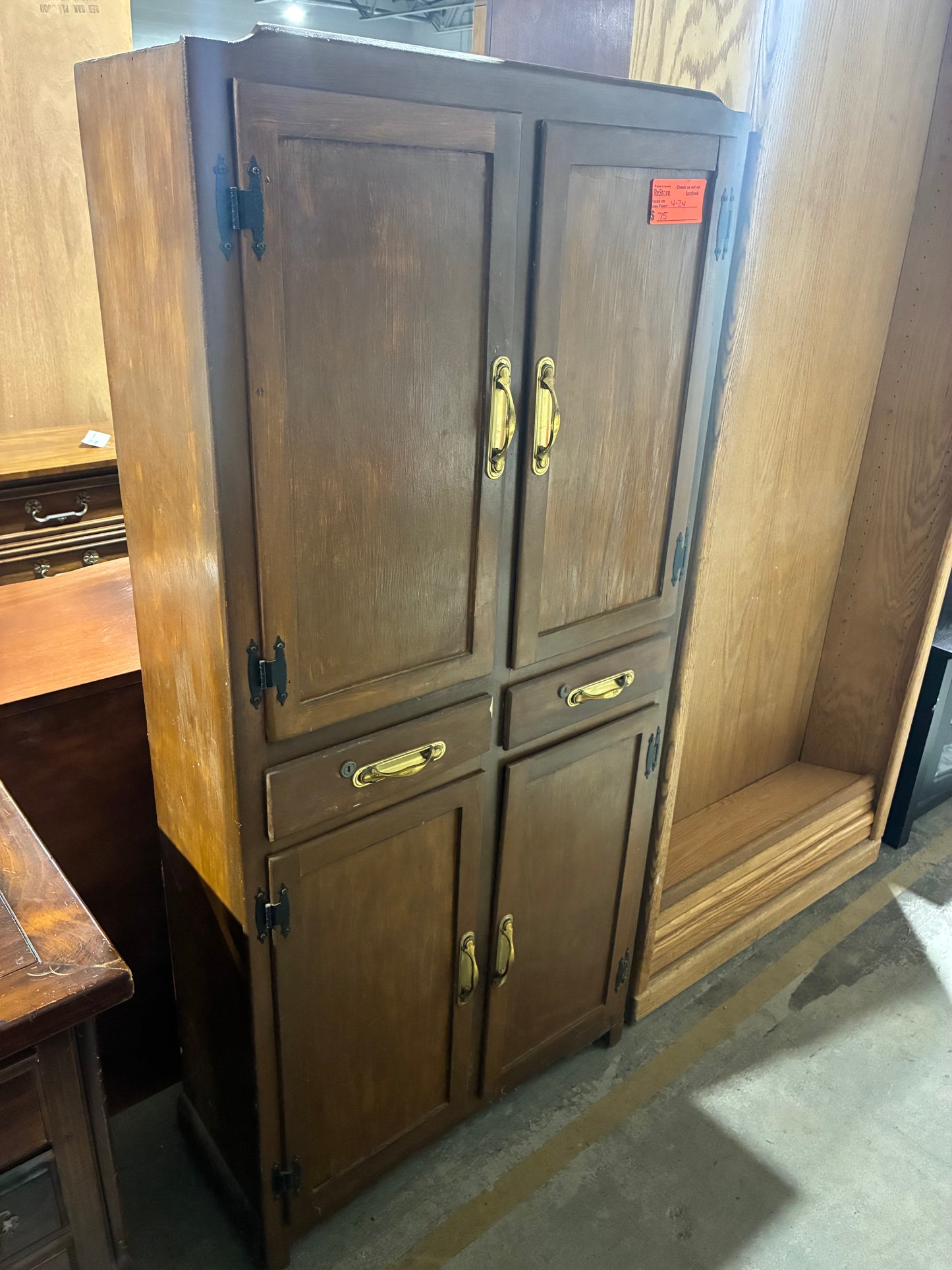 Vintage Wood Storage Cabinet