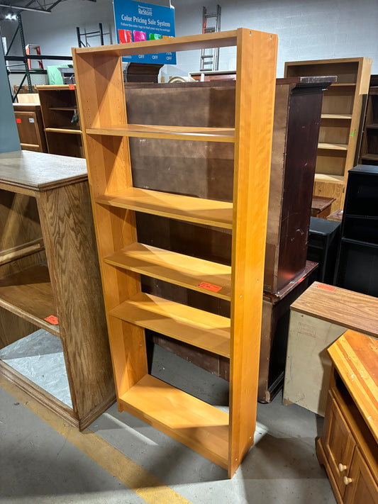 Tall Wooden 5-Shelf Bookcase #1