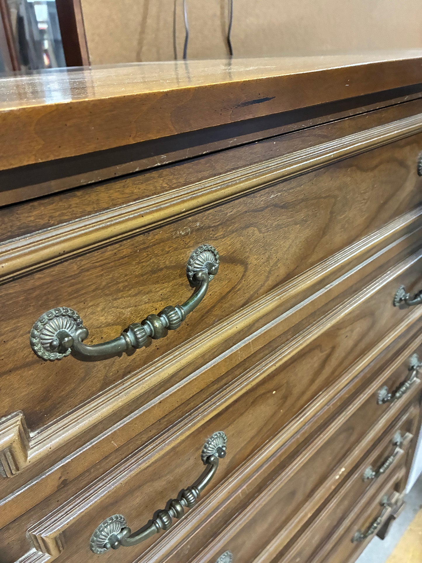 Vintage Walnut Five-Drawer Chest