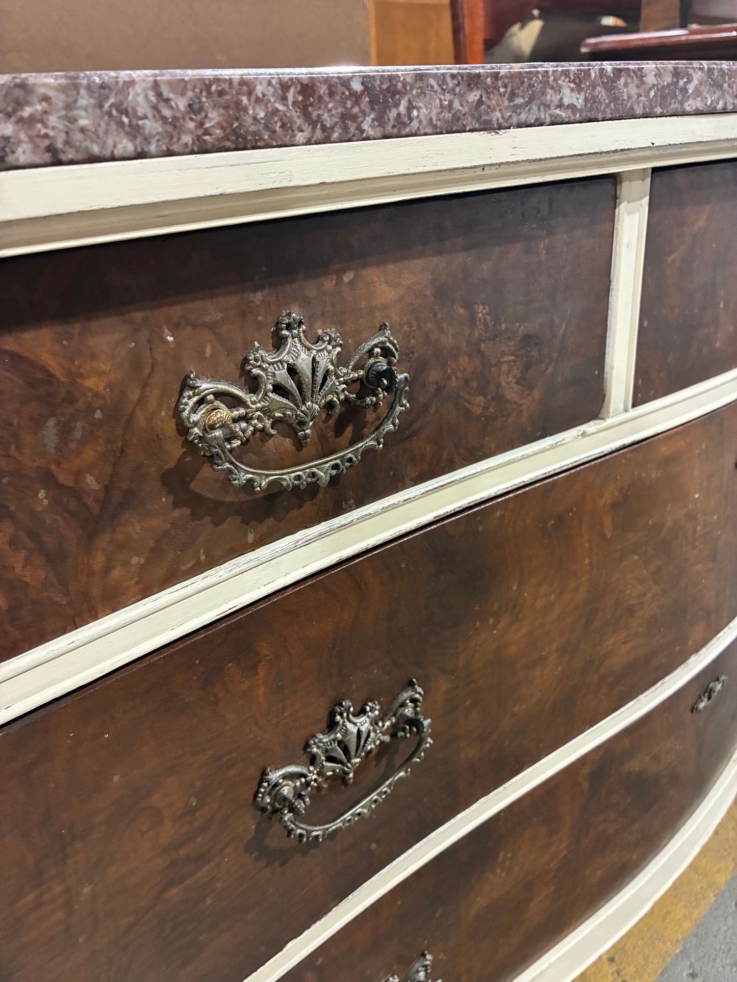 Vintage Two-Tone Curved Front Dresser