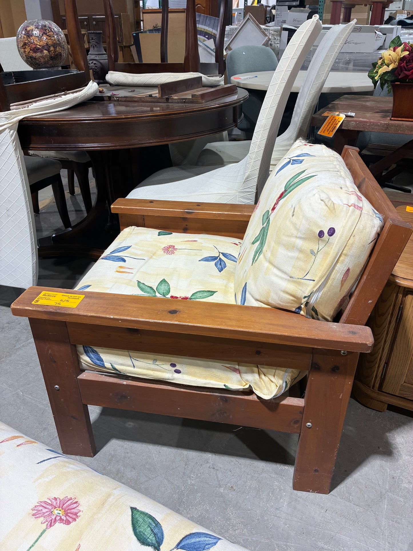 Rustic Wood Frame Accent Chair
