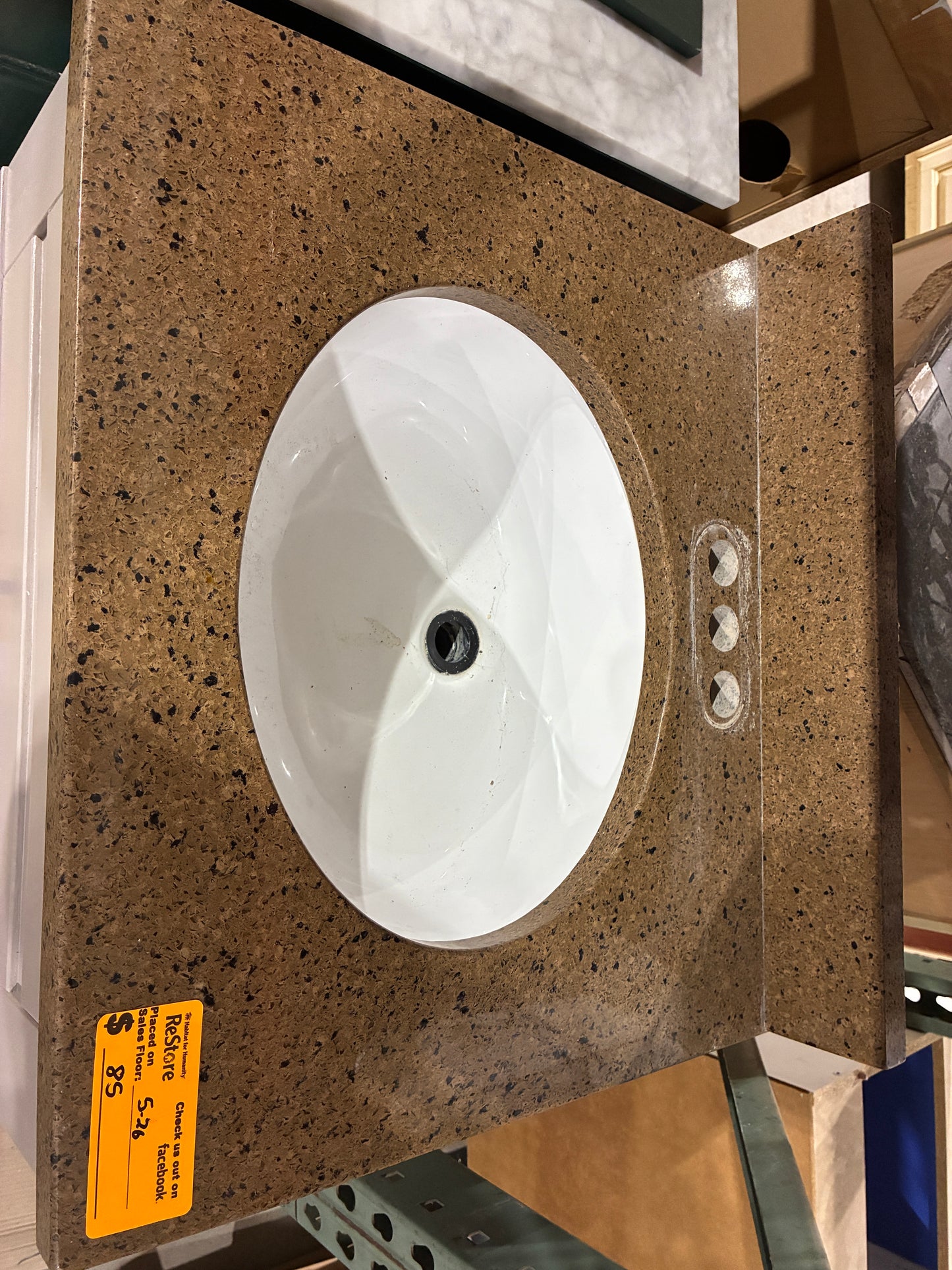 Modern White Bathroom Vanity with Stone Top
