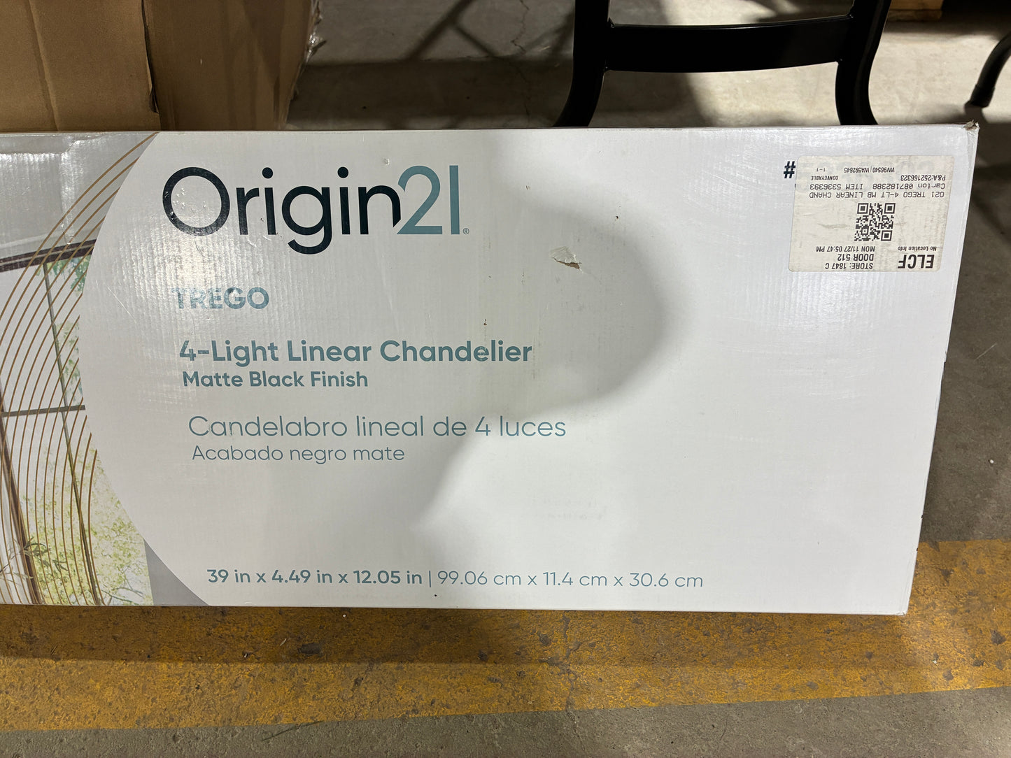 Origin21 Trego 4 Light Linear Chandelier Matte Black