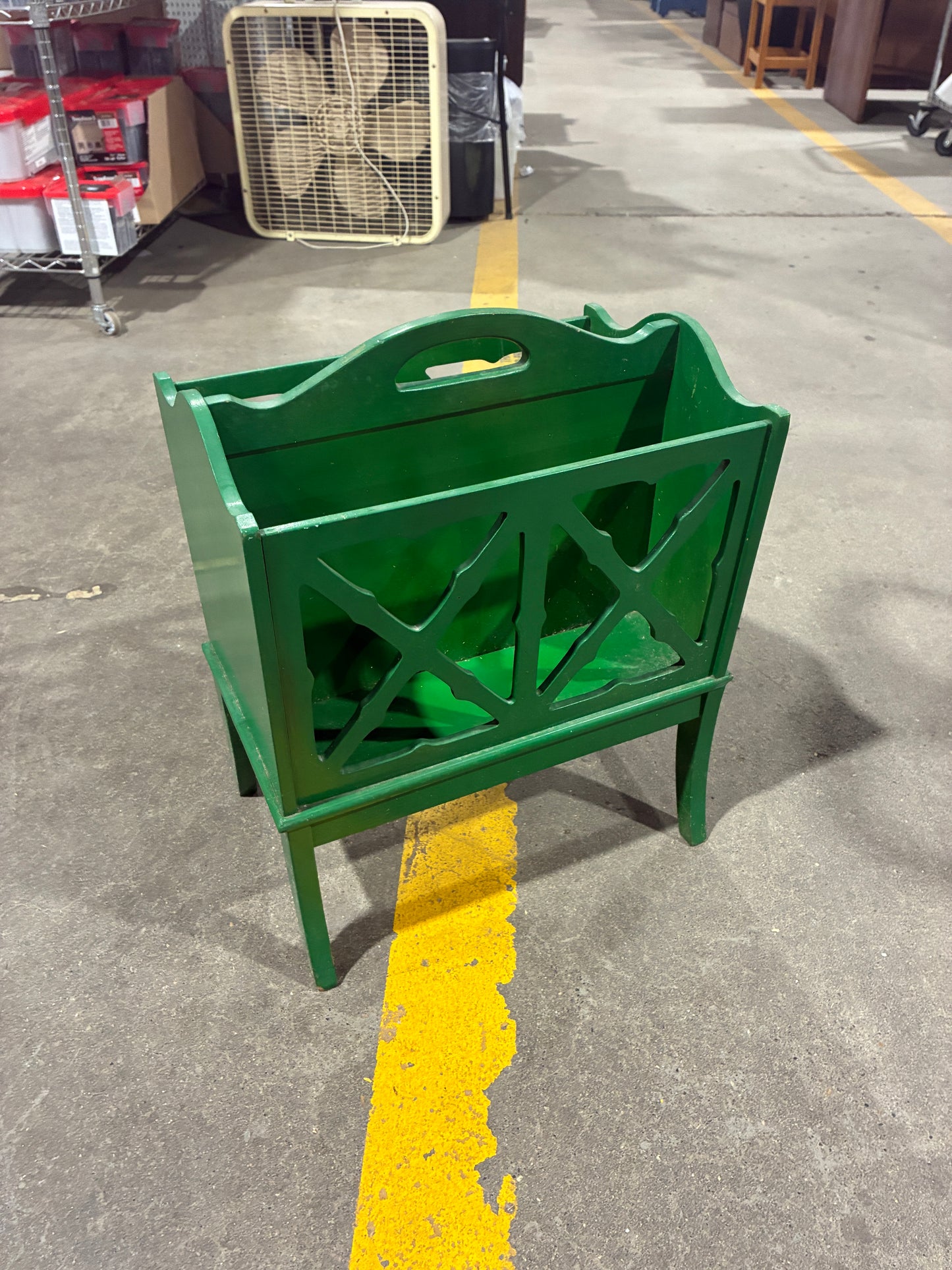 Green Wooden Magazine Rack