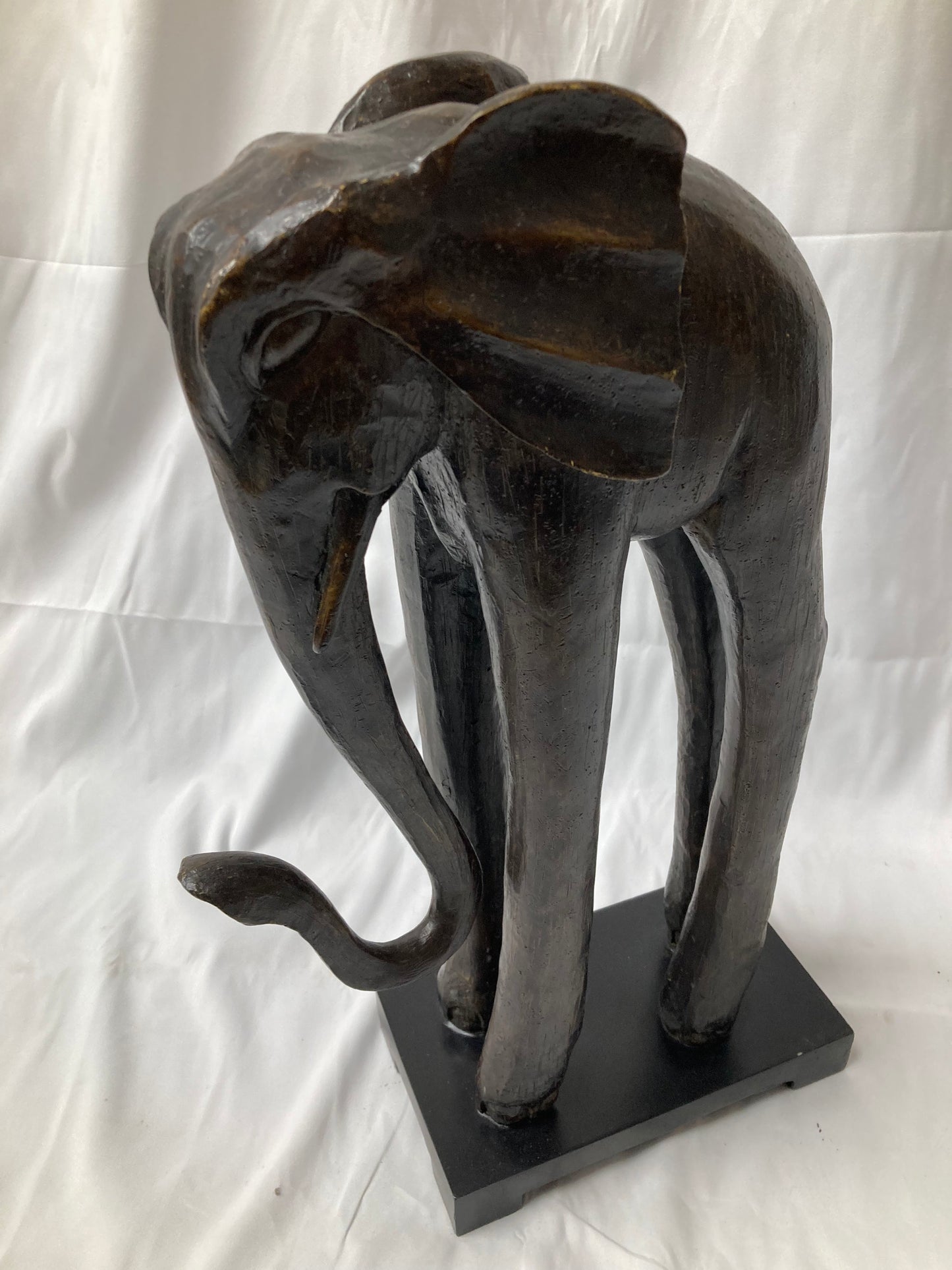 Carved Wooden Elephant Statue
