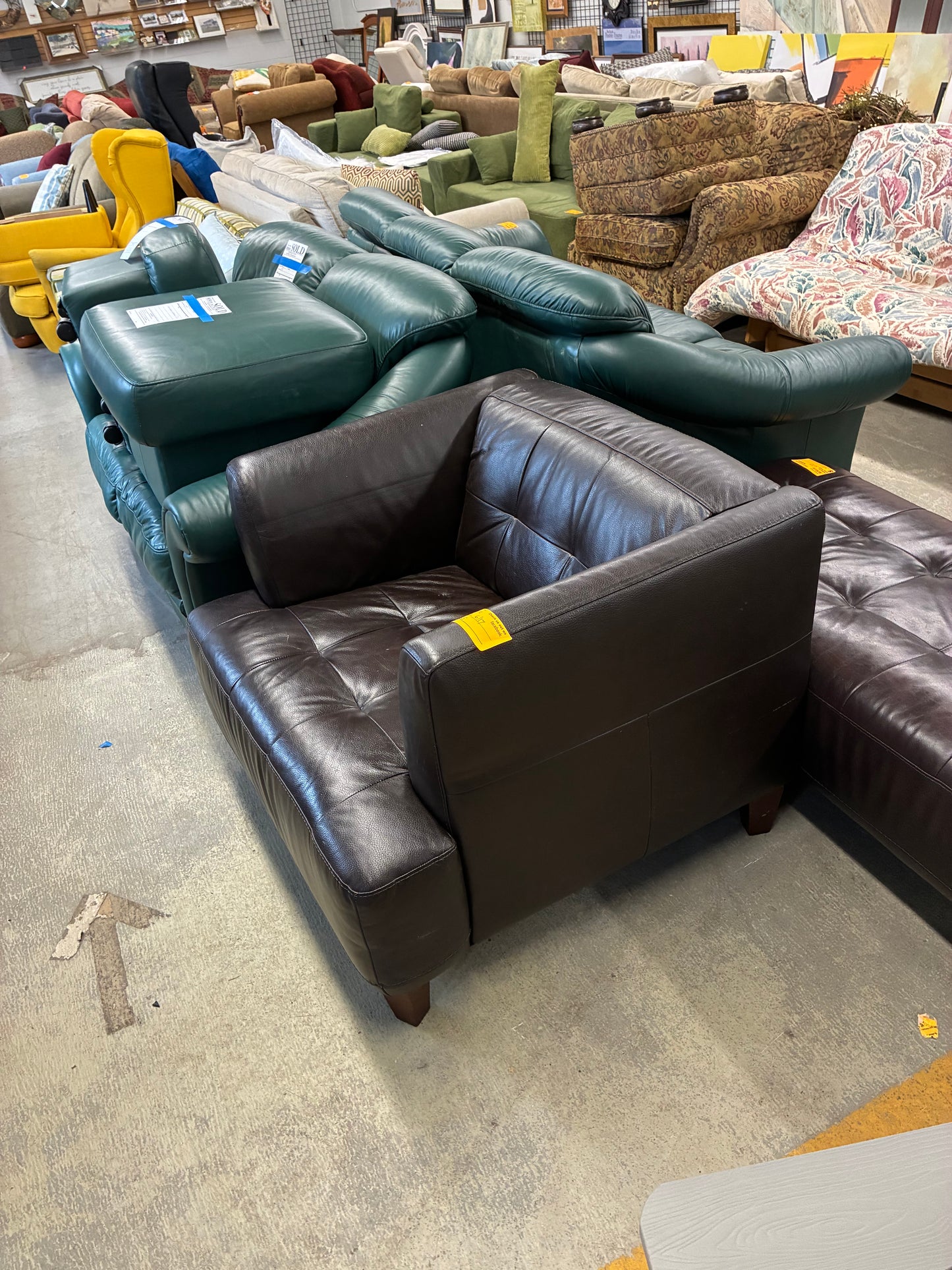 Dark Brown Leather Club Chair #2