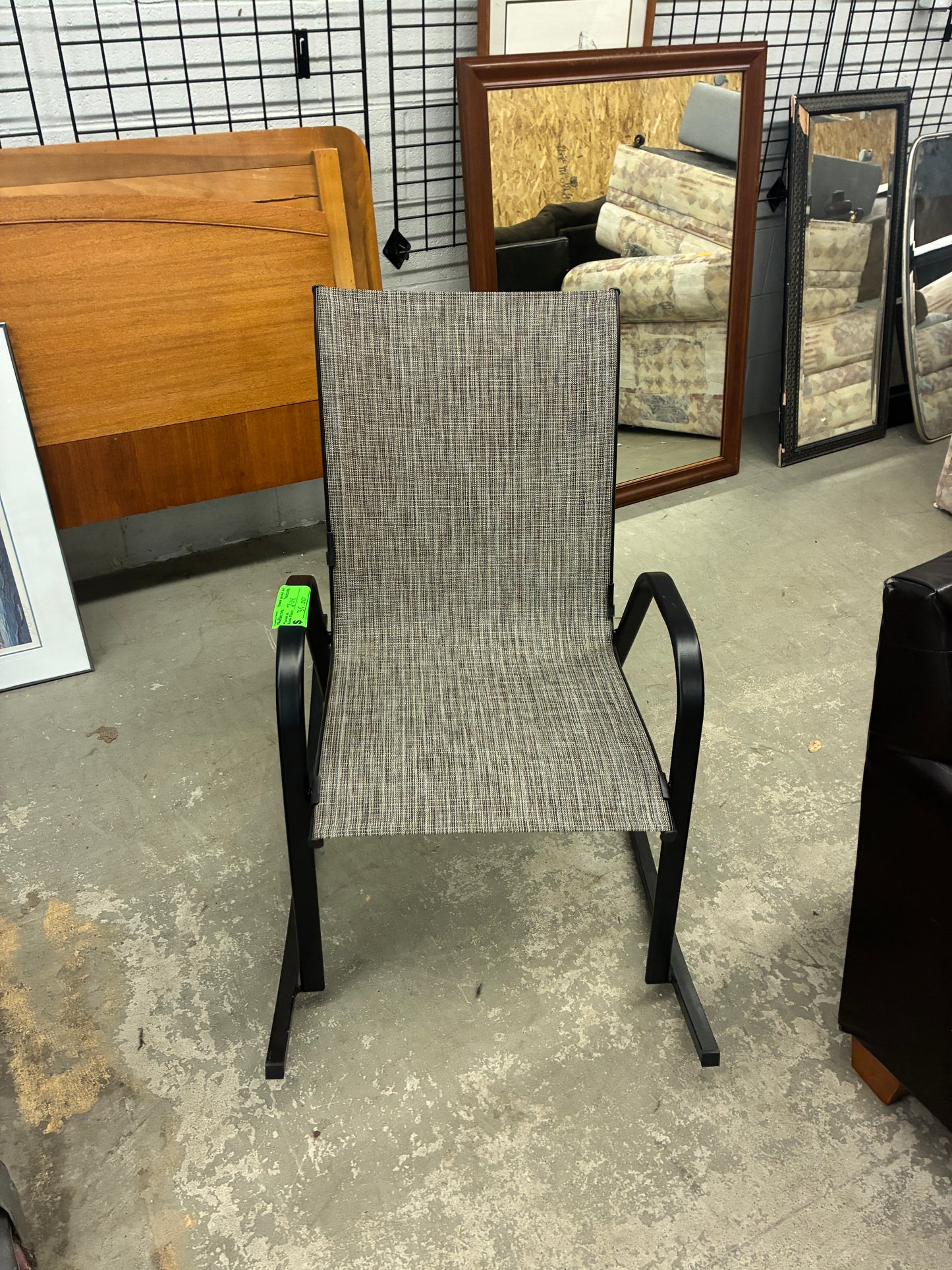 Modern Gray Sling Rocking Chair
