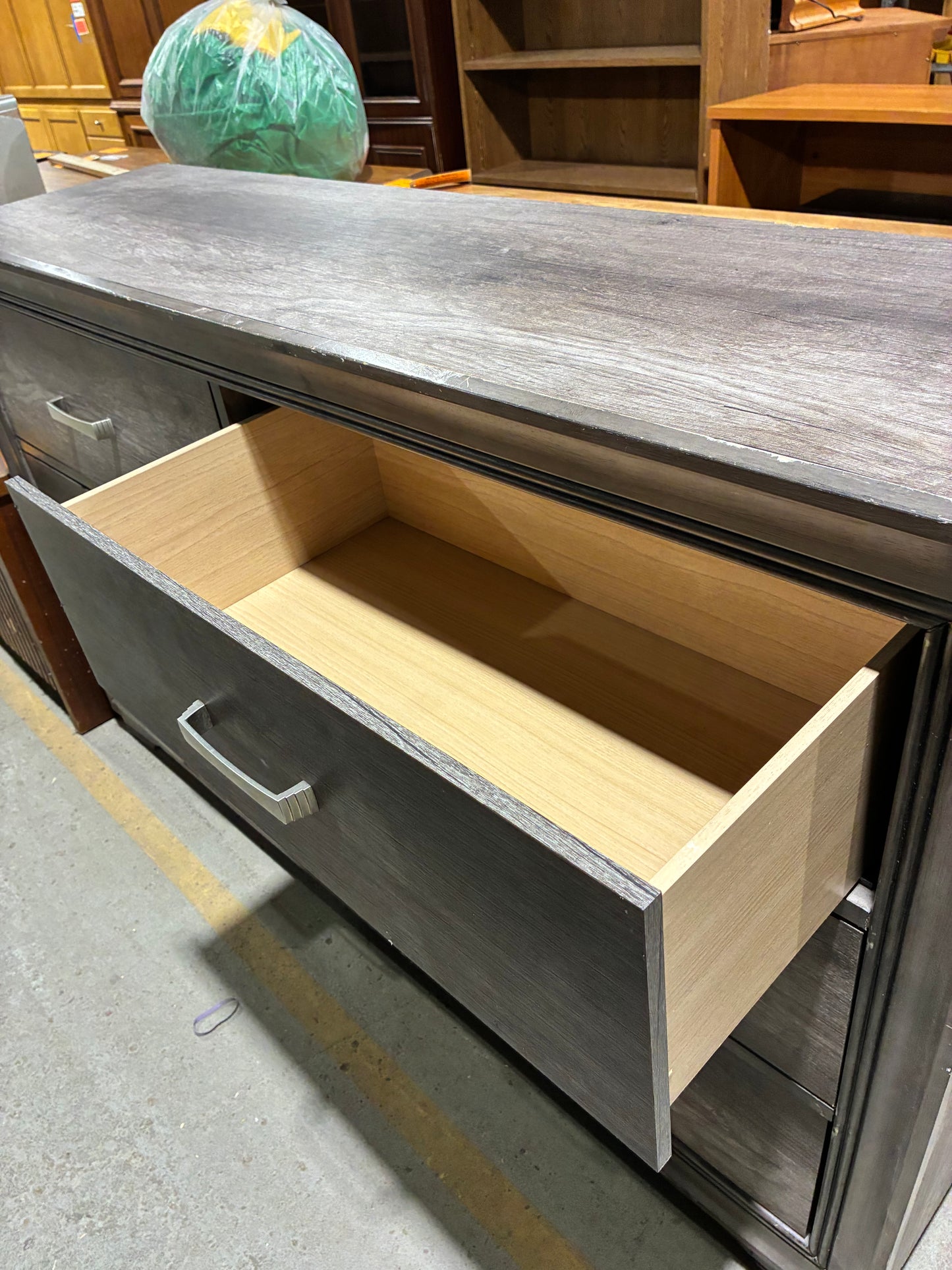 Modern Gray Six-Drawer Dresser