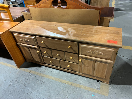 Wood Storage Cabinet with Drawers and Side Compartments