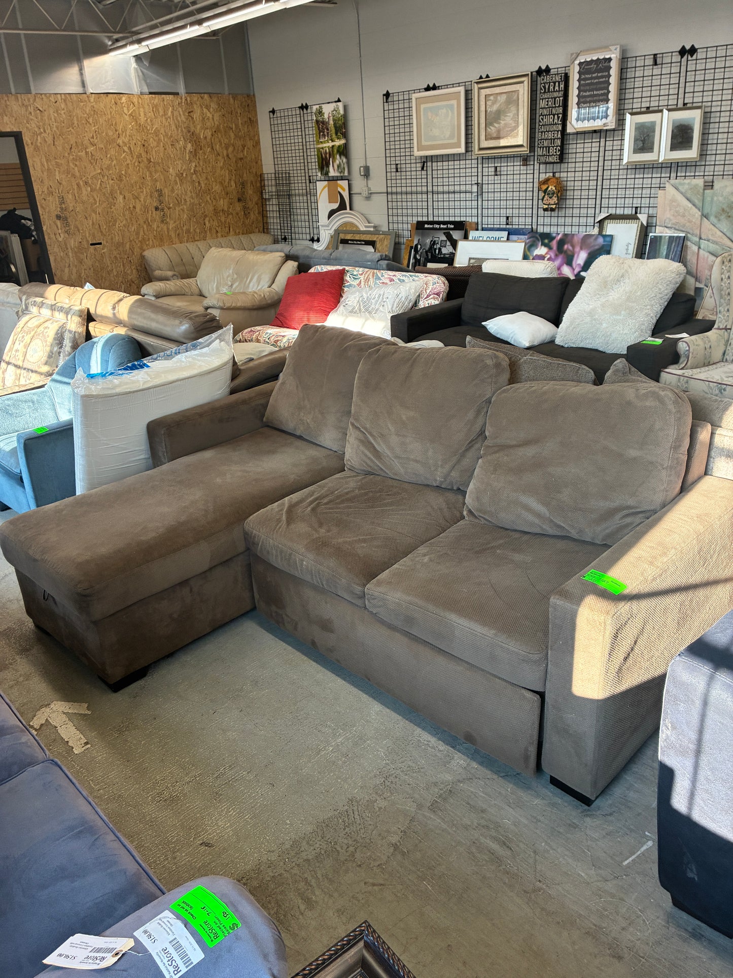 Brown Chaise Sectional Sofa