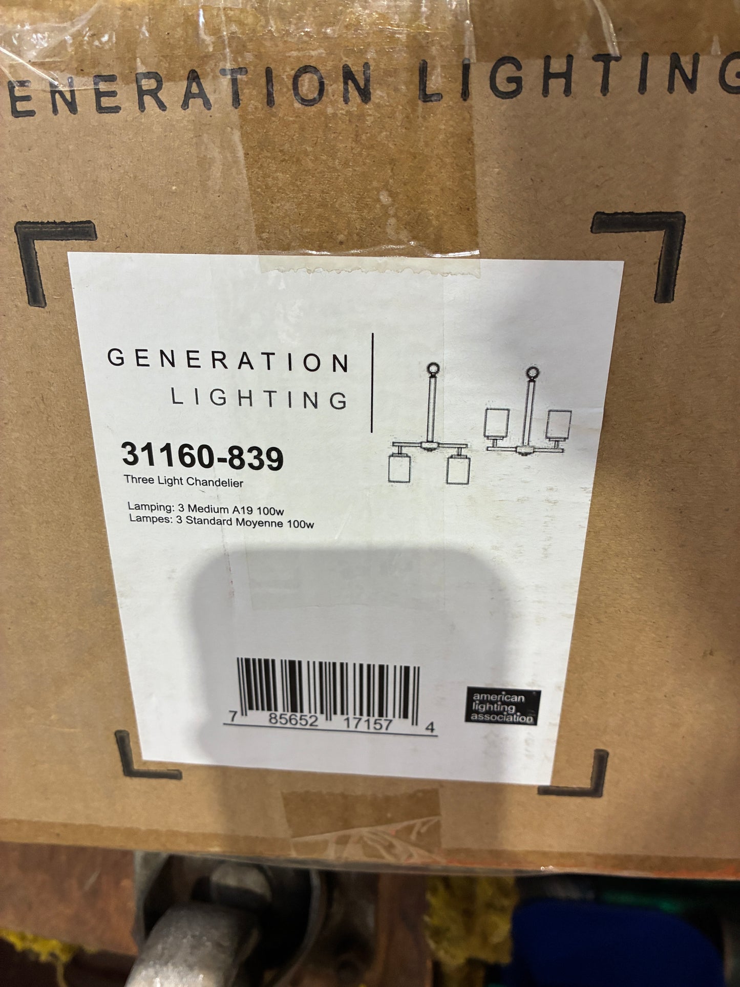 Generation Lighting 3 Light Chandelier (Model 31160-839)
