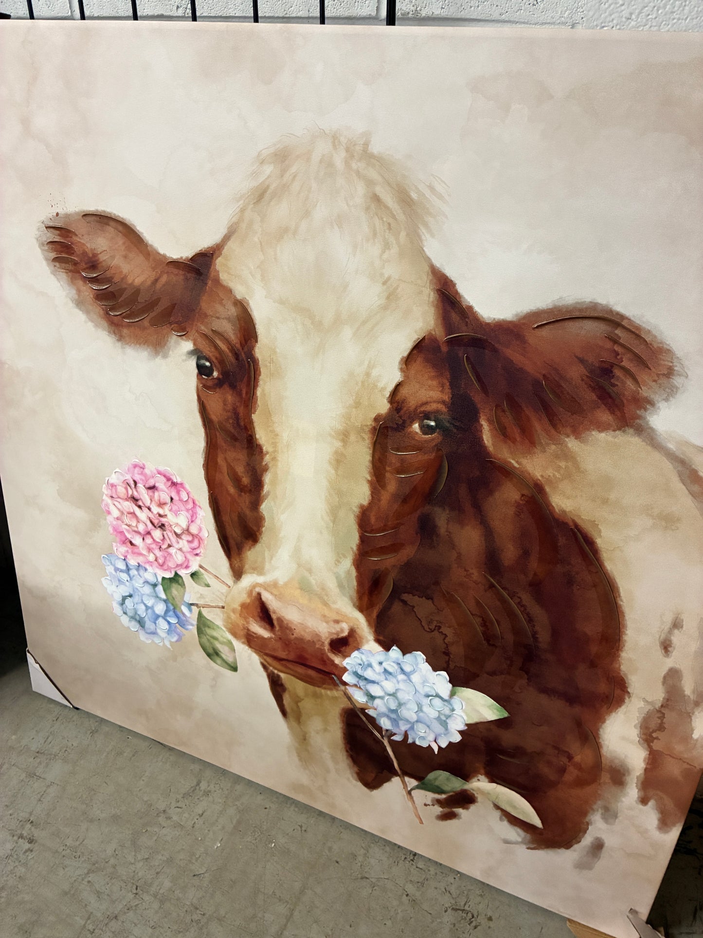 Kirkland’s Home Hydrangea Cow Wall Art (40 x 40)