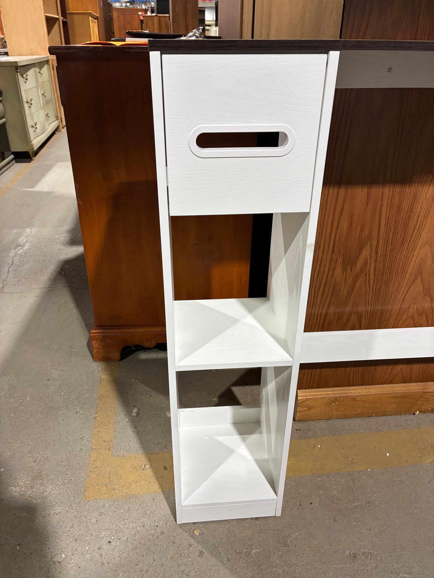 Compact Two-Tone Storage with Shelving