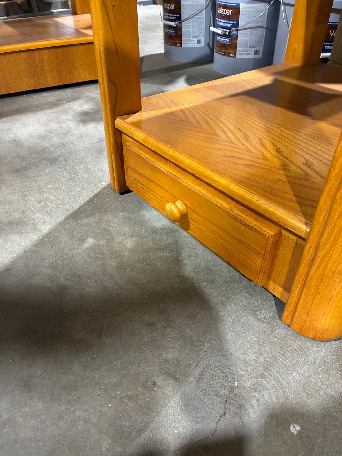 Oak End Table with Storage Drawer #2