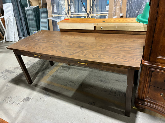 Modern Wood Writing Desk with Drawers