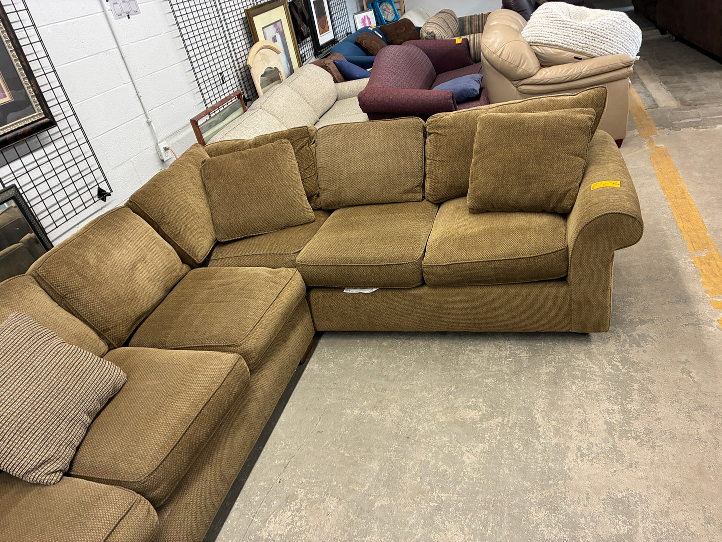 Bauhaus Brown Sectional Sofa with Chaise