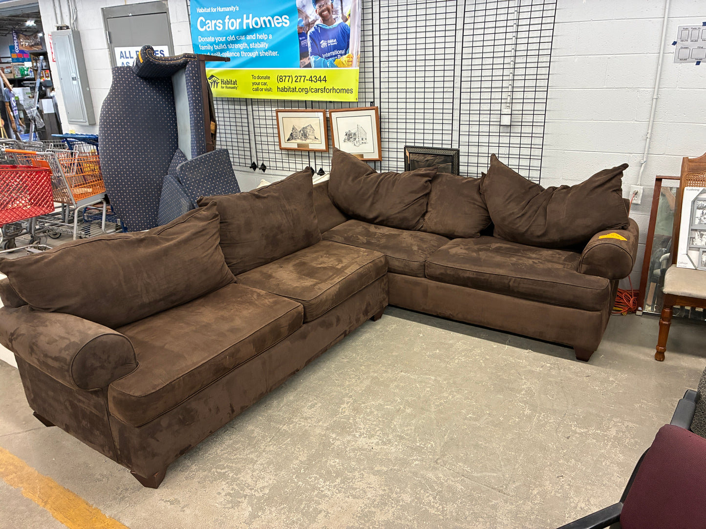 Made in America Brown Sectional Sofa
