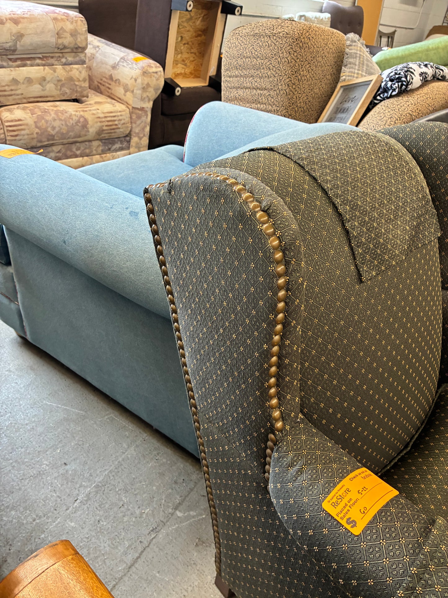 Wingback Accent Chair with Nailhead Trim