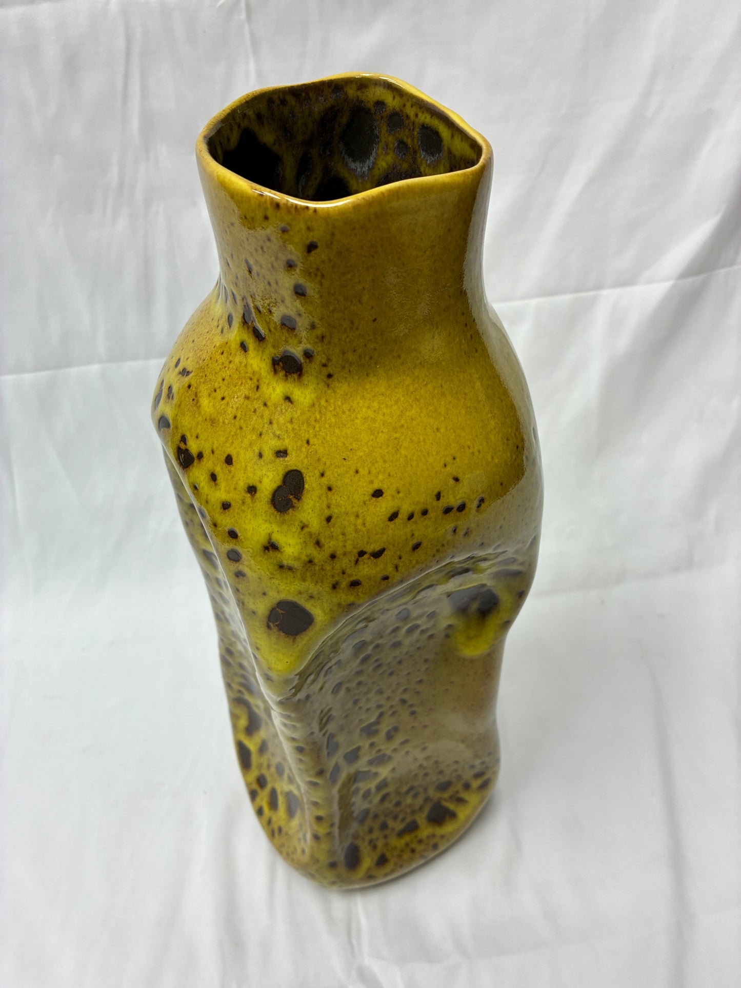 Arhaus Artisan Organic Vase – Yellow Speckled Glaze