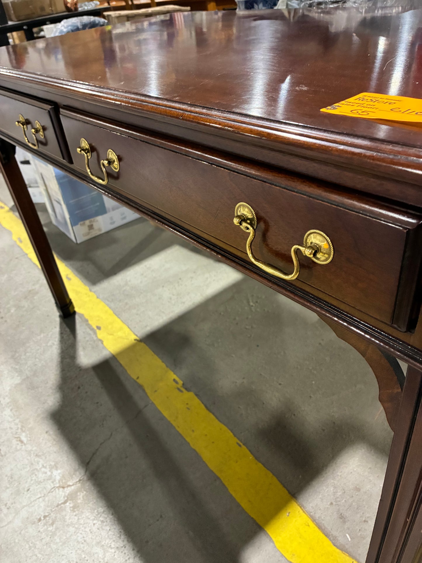Dark Cherry Writing Desk with Two Drawers