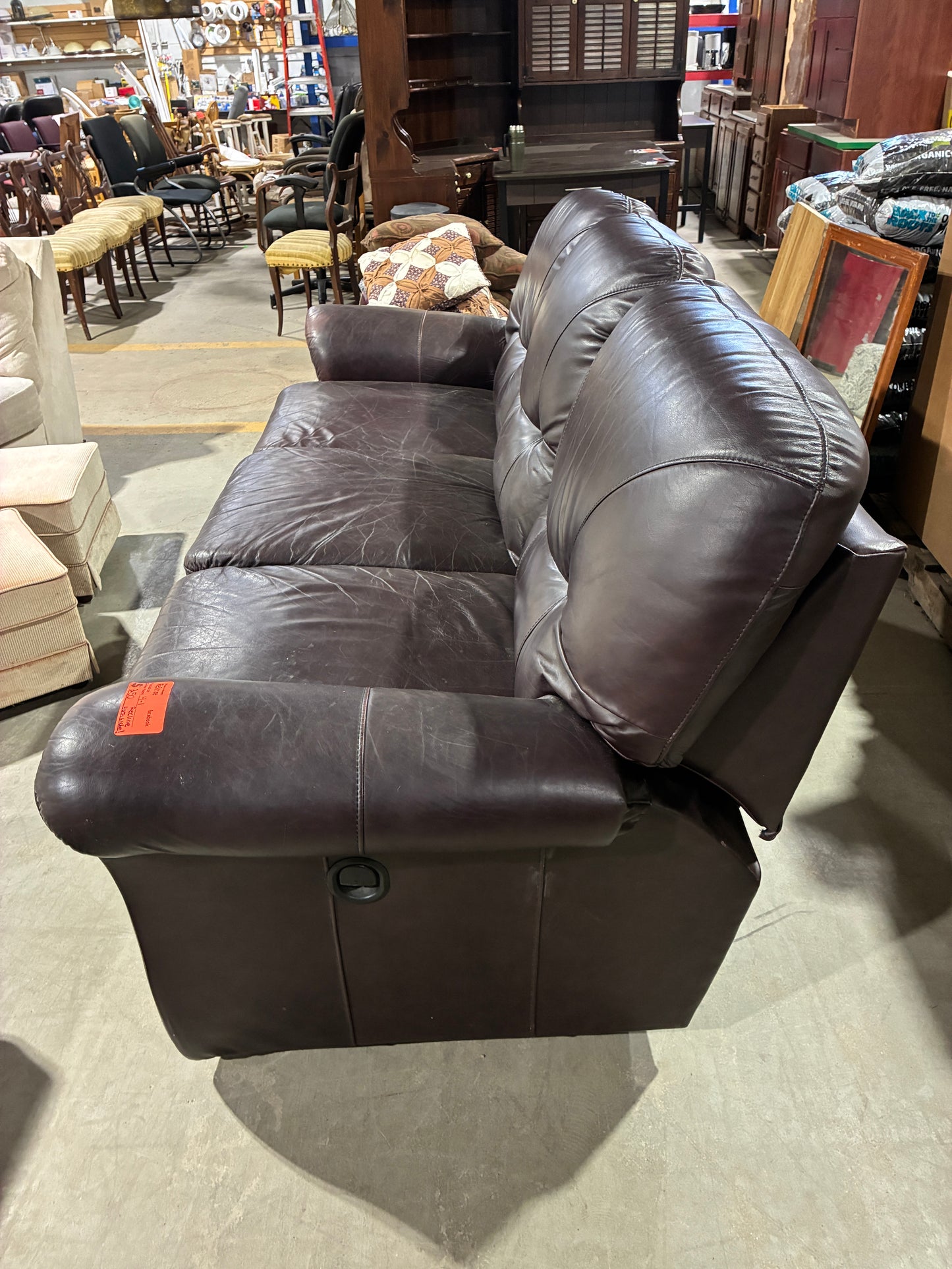 Brown Leather Power Reclining Sofa