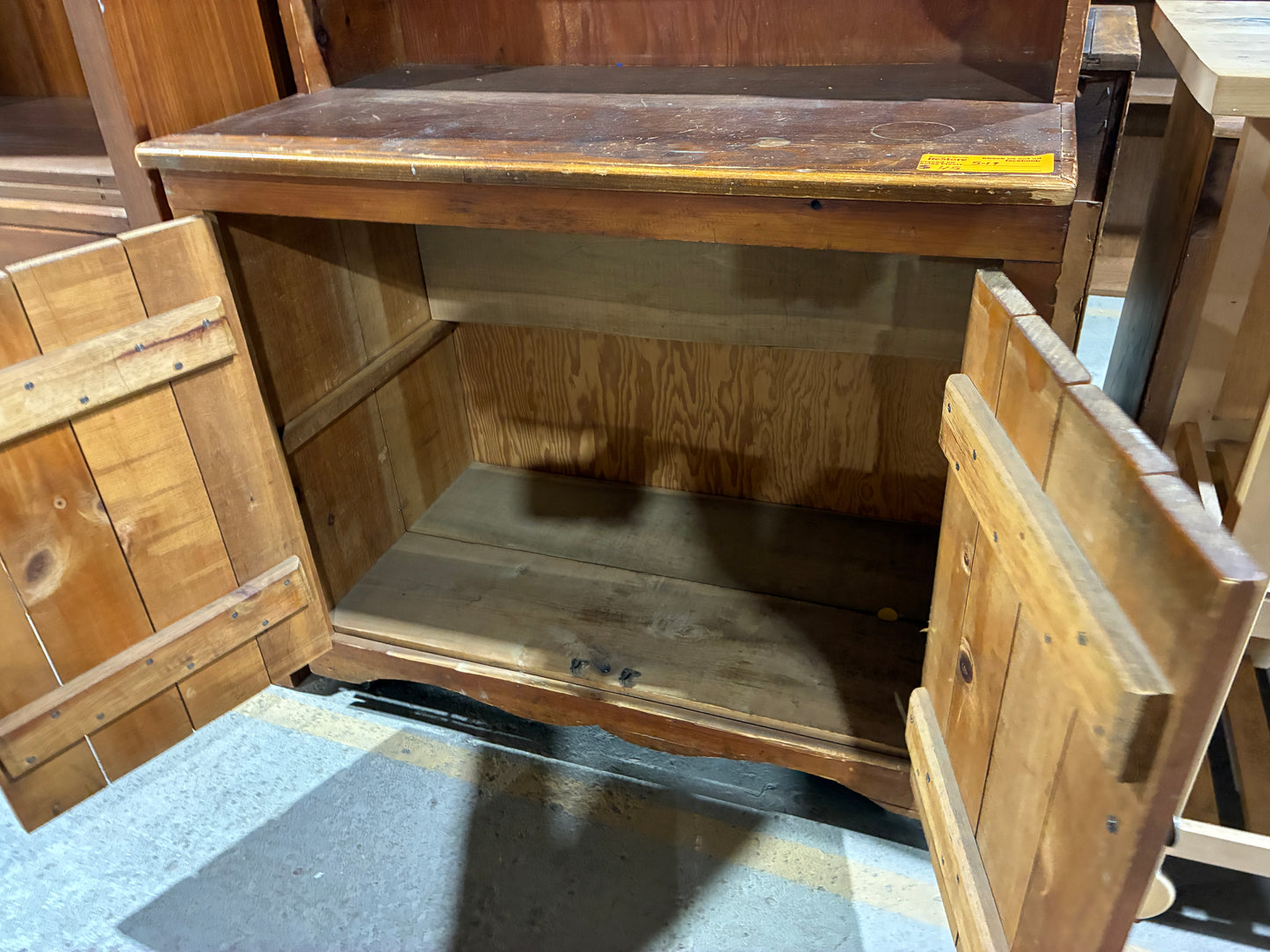 Rustic Pine Hutch Cabinet