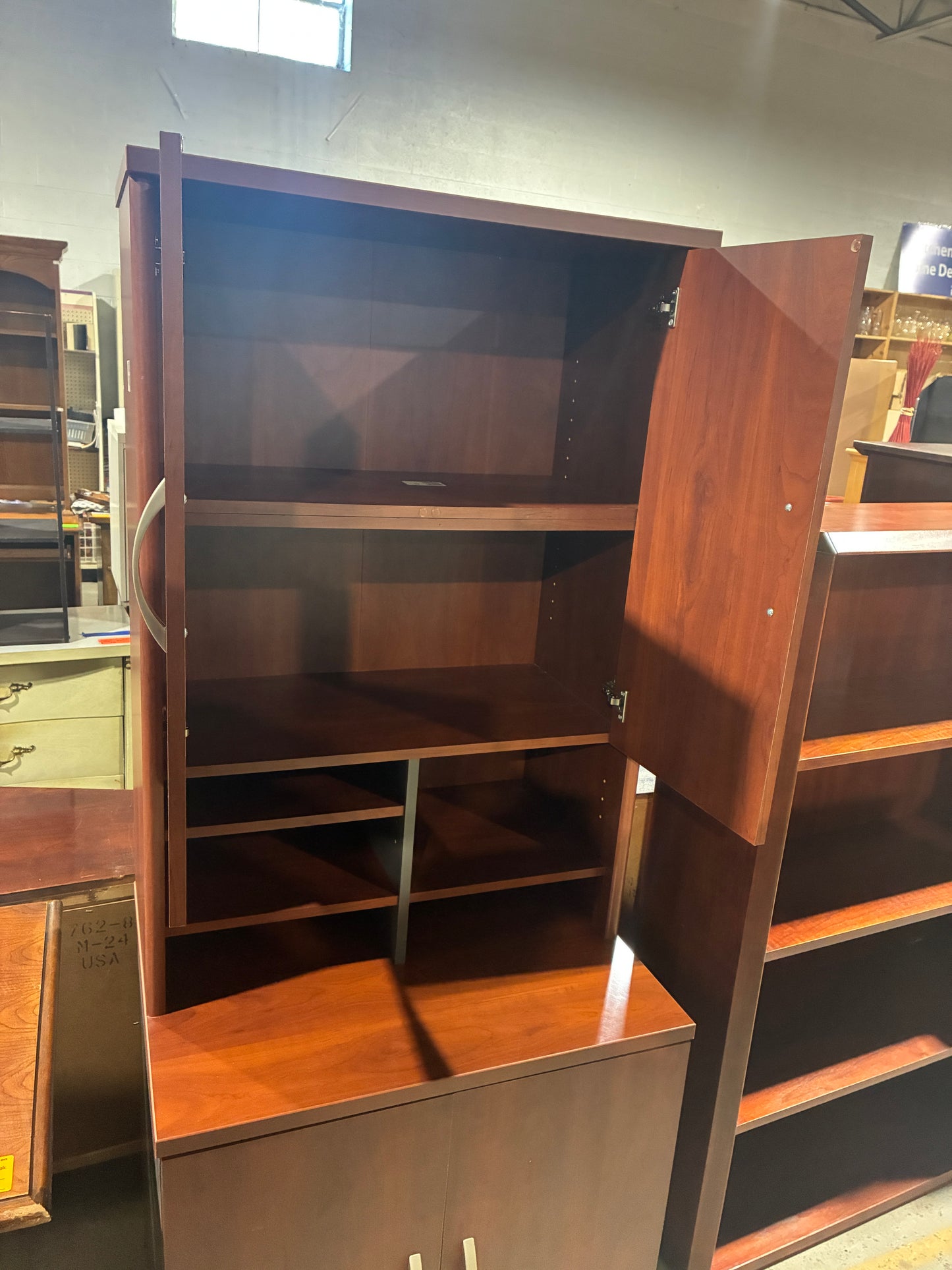 Executive Storage Cabinet with Hutch