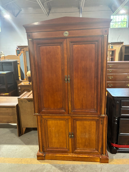 Traditional 2-Piece Cherry Entertainment Armoire
