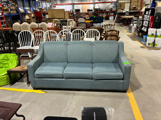 L2 Seating Blue Upholstered Three-Seat Sofa