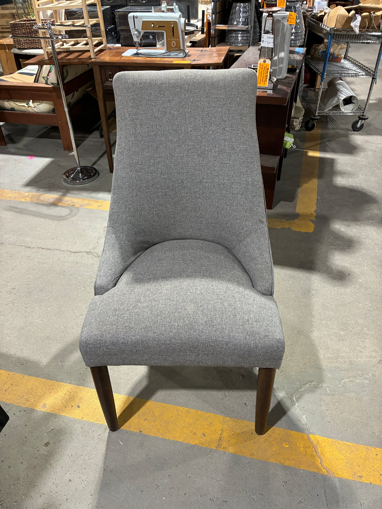 Gray Upholstered Accent Dining Chair