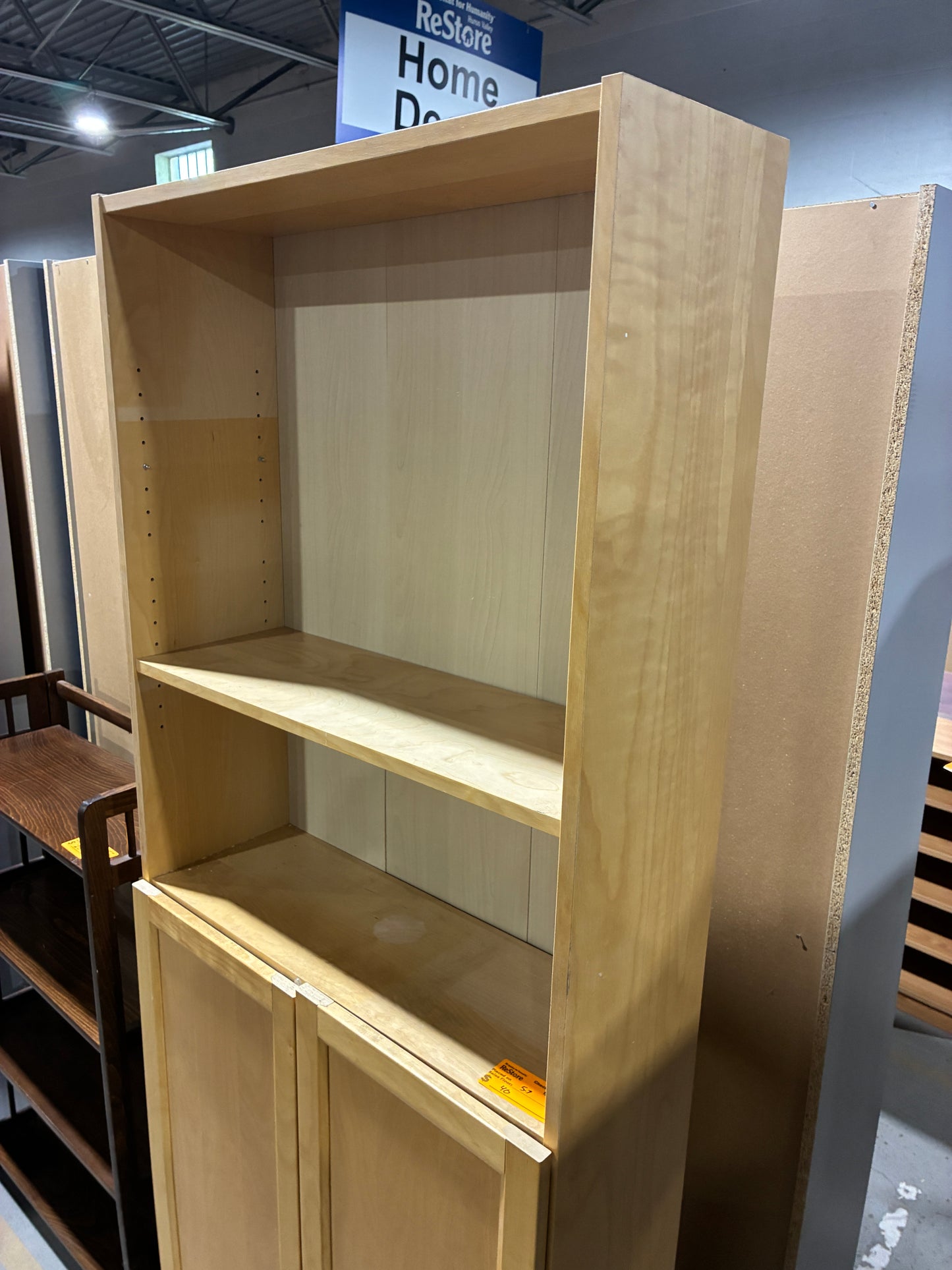 Tall Storage Cabinet with Open Shelving