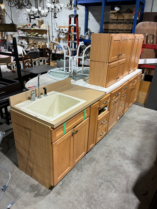 11-Piece Kitchen Cabinet Set with Sink Base & Countertop