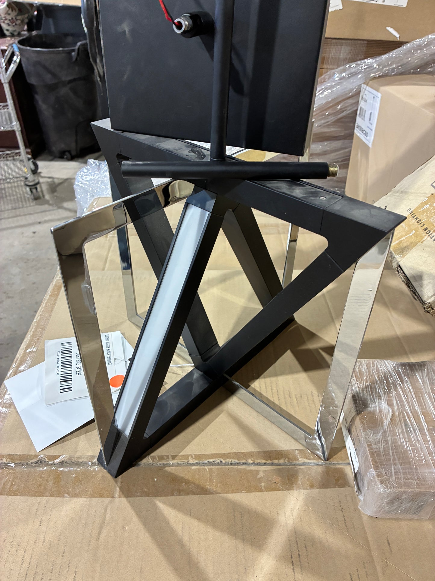 Modern Matte Black Geometric Pendant Light Fixture