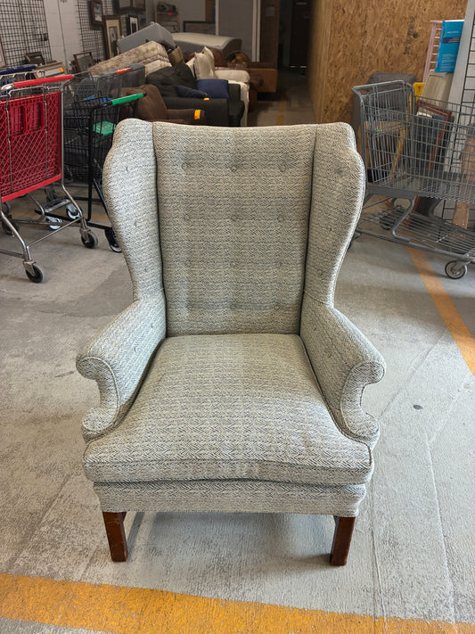 Classic Gray Wingback Accent Chair