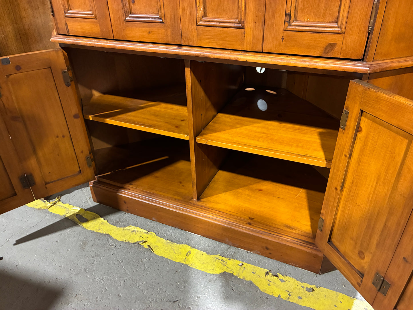Large Solid Wood Entertainment Armoire / Storage Cabinet