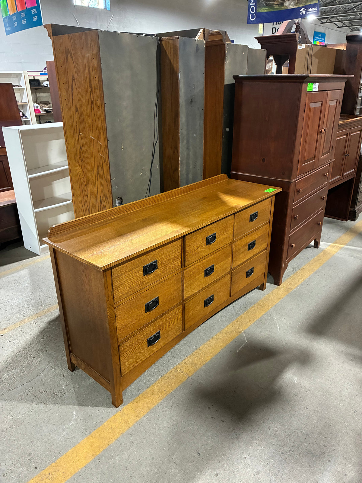 Mission Style 9-Drawer Wood Dresser