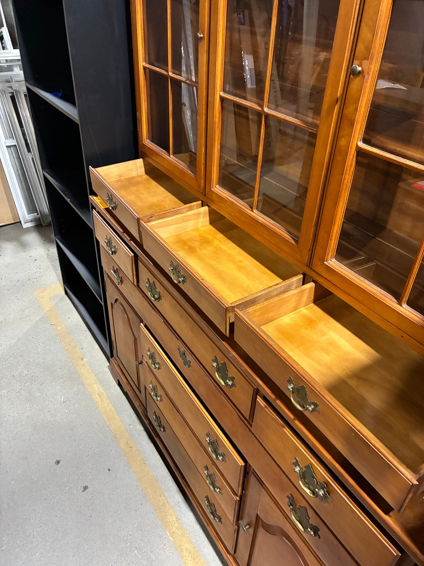 Traditional Cherry Wood China Cabinet & Buffet Hutch
