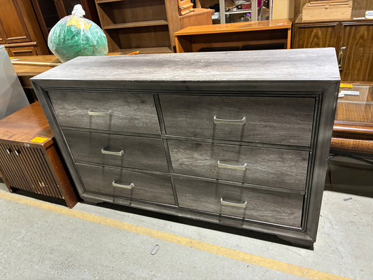 Modern Gray Six-Drawer Dresser